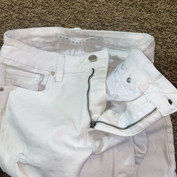 Tinseltown White Distressed Women Jeans Size 5 - Picture 7 of 11